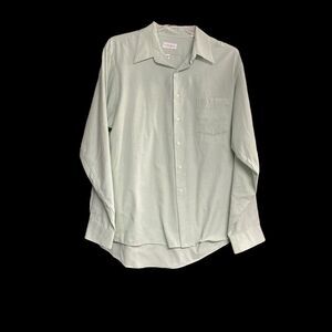 VAN HEUSEN Men’s Wrinkle‎ Free Green Shirt Size 17 36/37 X Large Long Sleeve